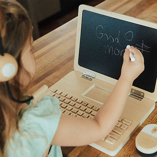 Wonder & Wise by Asweets Wooden Unplugged Laptop Toddler Activity Toy