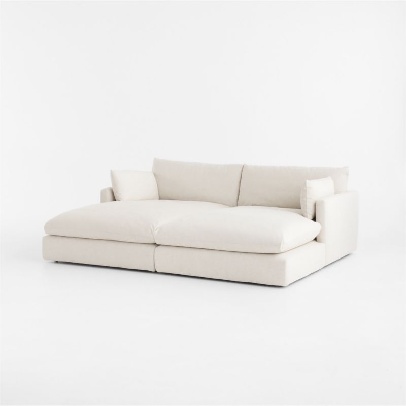 Unwind Modular 2-Piece Slipcovered Sectional Sofa with Double Chaise Lounge - image 2 of 7