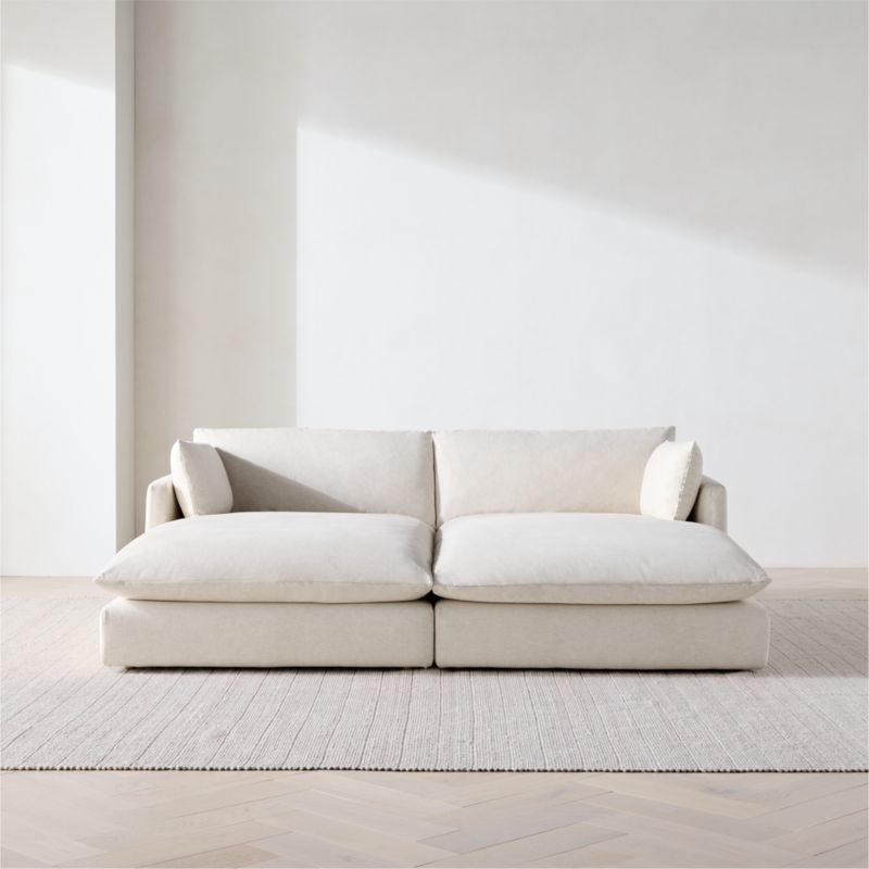 Unwind Modular 2-Piece Slipcovered Sectional Sofa with Double Chaise Lounge - image 2 of 8