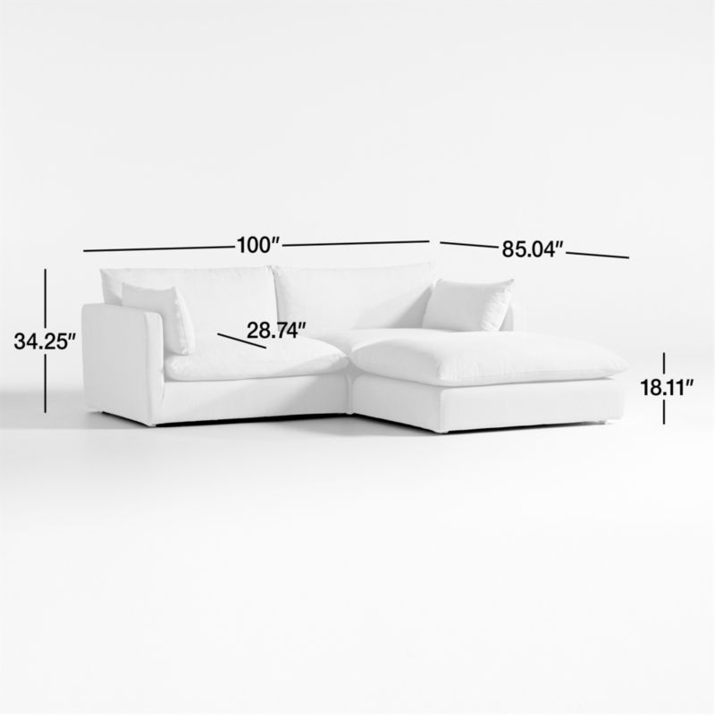 View Unwind Modular 3-Piece Slipcovered Reversible Sectional Sofa - image 3 of 7