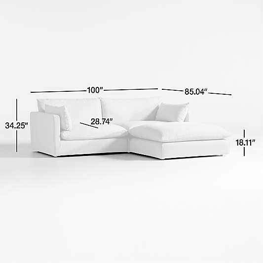 Unwind Modular 3-Piece Slipcovered Reversible Sectional Sofa