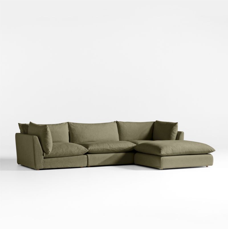 Unwind Modular 4-Piece Slipcovered Reversible Sectional Sofa - image 5 of 7