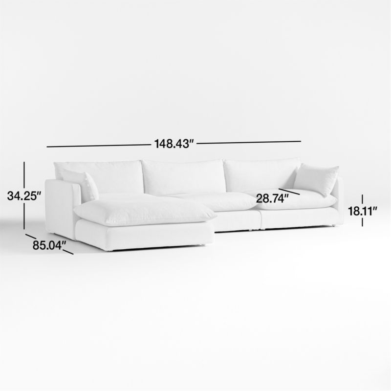 View Unwind Modular 4-Piece Slipcovered Reversible Sectional Sofa - image 3 of 7