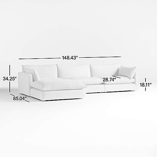 Unwind Modular 4-Piece Slipcovered Reversible Sectional Sofa