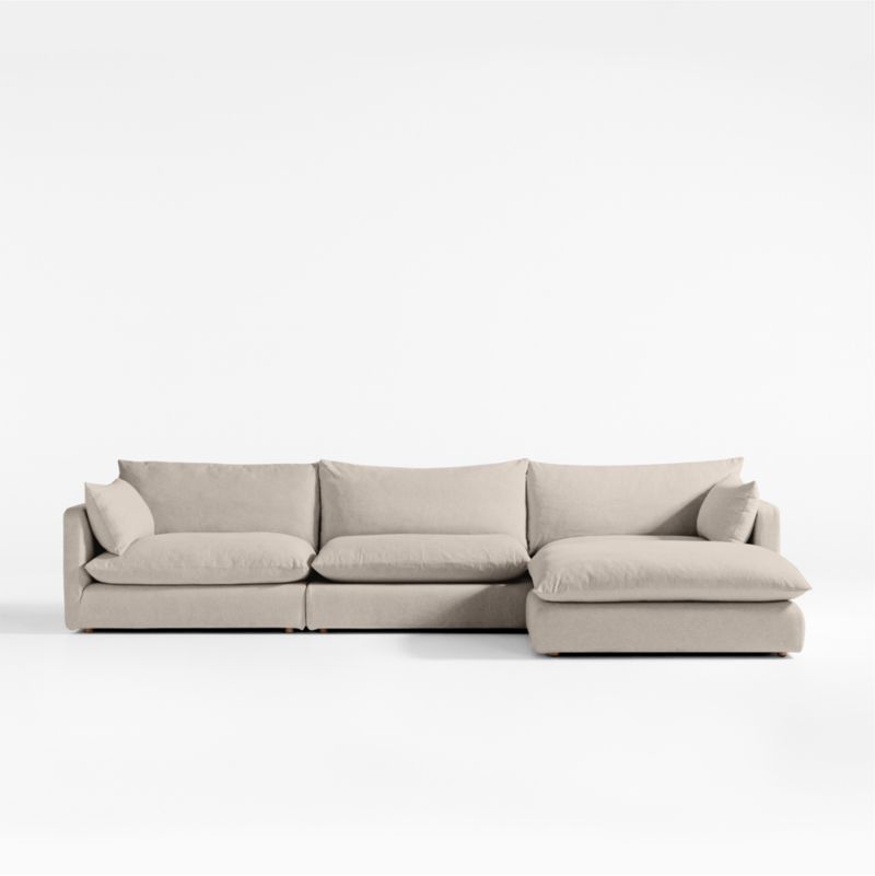 Unwind Modular 4-Piece Slipcovered Reversible Sectional Sofa - image 0 of 5