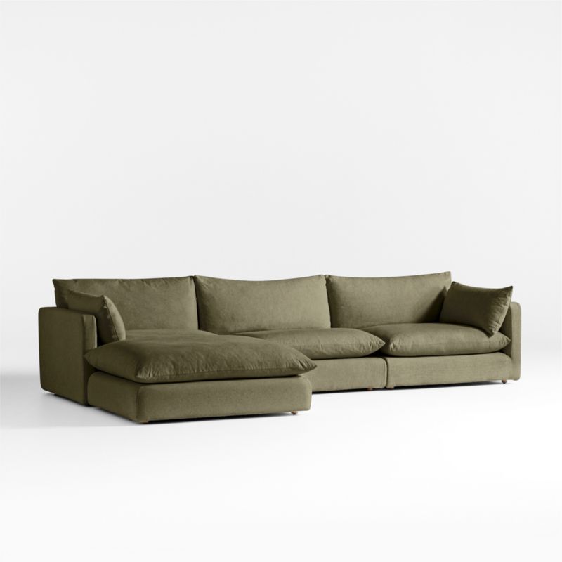 Unwind Modular 4-Piece Slipcovered Reversible Sectional Sofa - image 4 of 7