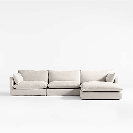 Unwind 4-Piece Reversible Slipcovered Sectional Sofa