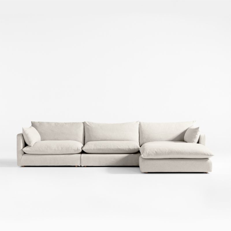 Unwind Modular 4-Piece Slipcovered Reversible Sectional Sofa