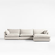 Unwind 4-Piece Reversible Slipcovered Sectional Sofa