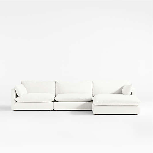 Unwind Modular 4-Piece Slipcovered Reversible Sectional Sofa