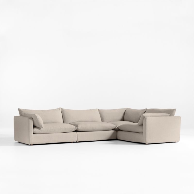 Unwind Modular 4-Piece Slipcovered L-Shaped Sectional Sofa - image 0 of 6