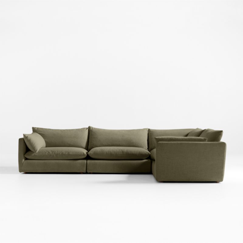 Unwind Modular 4-Piece Slipcovered L-Shaped Sectional Sofa - image 2 of 6