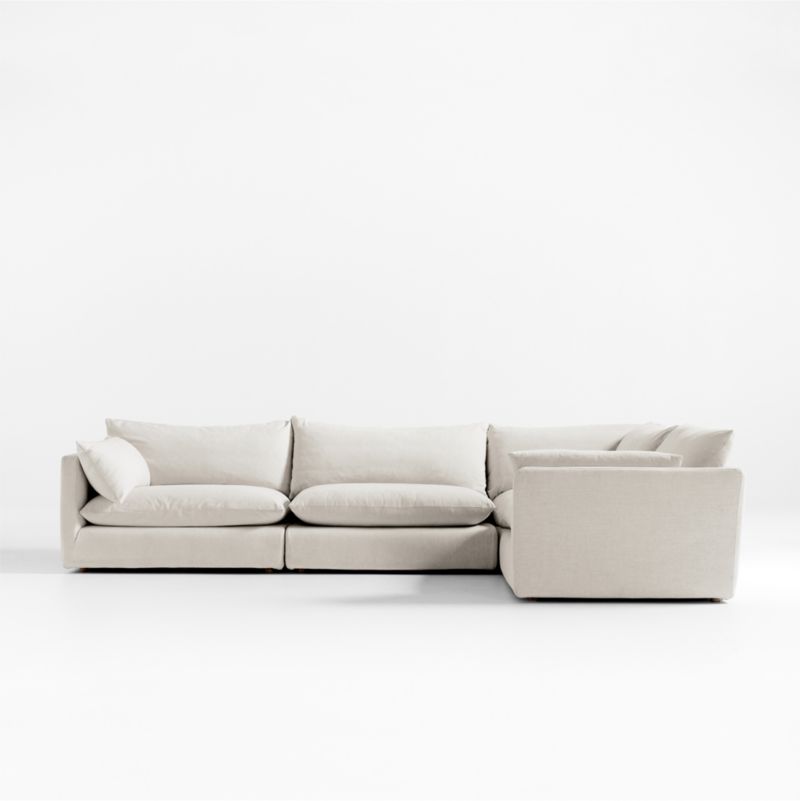 Unwind Modular 4-Piece L-Shaped Slipcovered Sectional Sofa