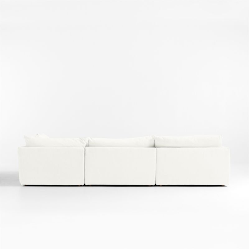 Unwind Modular 4-Piece Slipcovered L-Shaped Sectional Sofa- White - image 4 of 6