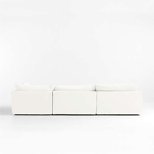 Unwind Modular 4-Piece Slipcovered L-Shaped Sectional Sofa- White