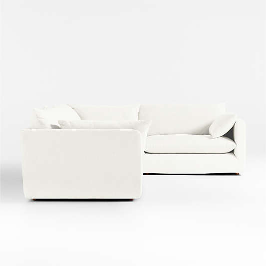 Unwind Modular 4-Piece Slipcovered L-Shaped Sectional Sofa- White