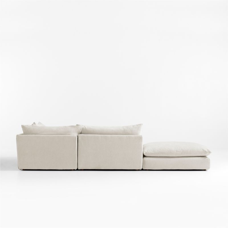 Unwind Modular 4-Piece L-Shaped Slipcovered Sectional Sofa with Ottoman - image 7 of 9