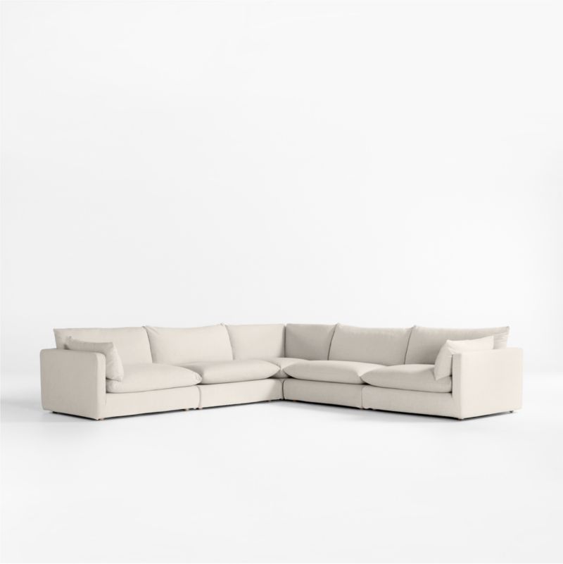 Unwind 5-Piece Slipcovered Sectional Sofa - image 0 of 10