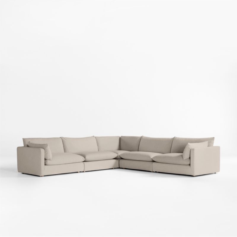 Unwind Modular 5-Piece Slipcovered L-Shaped Sectional Sofa - image 0 of 4