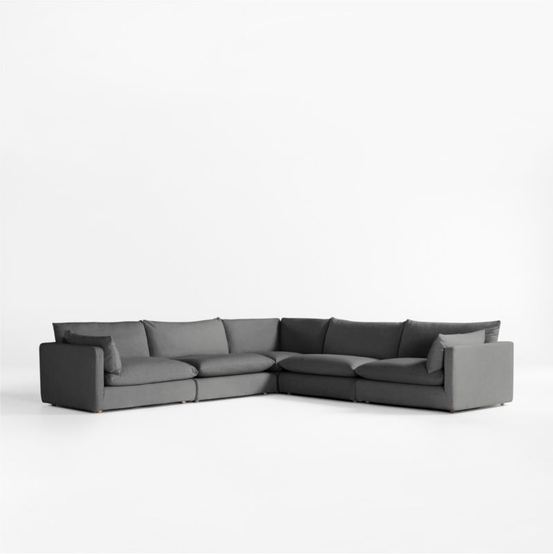 Unwind Modular 5-Piece Slipcovered L- Shaped Sectional Sofa - image 0 of 4