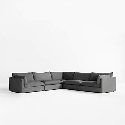 Unwind Modular 5-Piece L-Shaped Slipcovered Sectional Sofa