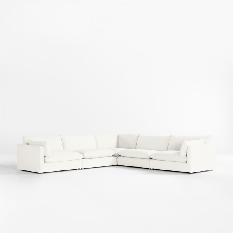 Unwind Modular 5-Piece Slipcovered L-Shaped Sectional Sofa - image 0 of 4