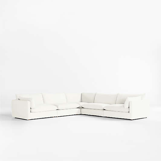 Unwind Modular 5-Piece Slipcovered L-Shaped Sectional Sofa