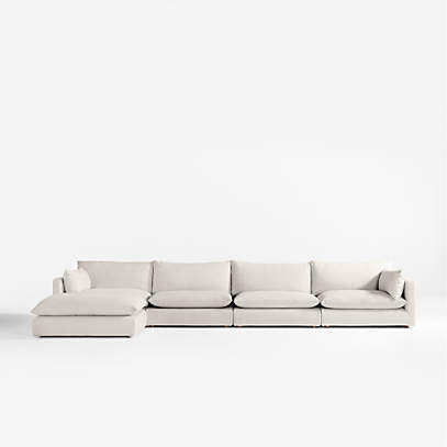 Unwind 5 Piece Reversible Slipered Sectional Sofa Reviews Crate Barrel