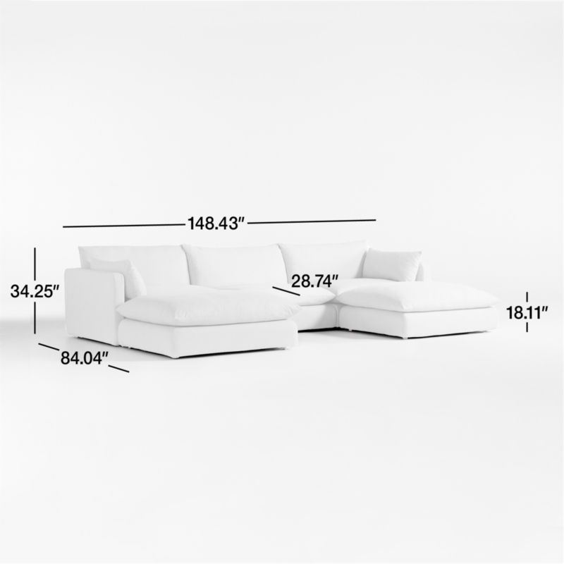 View Unwind Modular 5-Piece Slipcovered Sectional Sofa - image 3 of 4