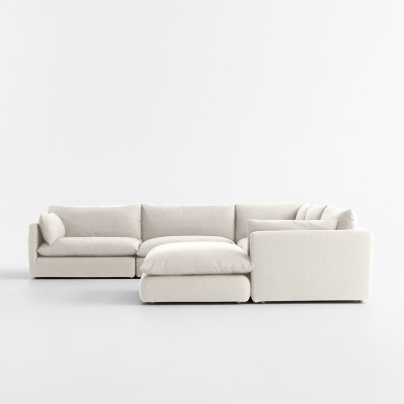 Unwind Modular 6-Piece Slipcovered Sectional Sofa with Ottoman - image 10 of 14