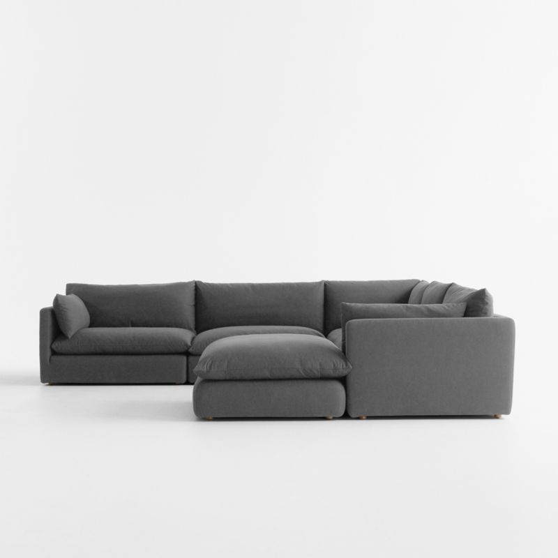 Unwind Modular 6-Piece Slipcovered Sectional Sofa with Ottoman - image 5 of 8