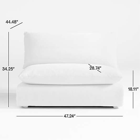 Unwind Armless Chair Slipcovered Sectional Piece