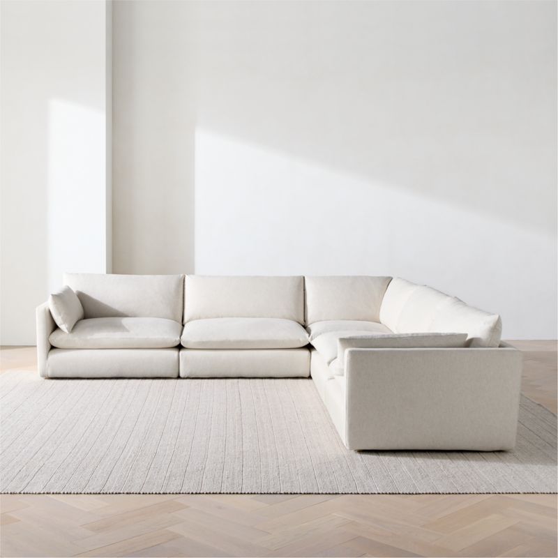 Unwind Modular 5-Piece L-Shaped Slipcovered Sectional Sofa - image 4 of 15
