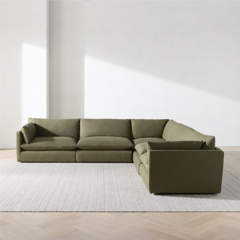 Unwind Modular 5-Piece L-Shaped Slipcovered Sectional Sofa - image 5 of 6