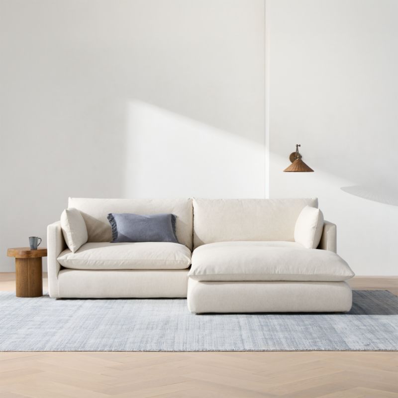 Unwind Modular 3-Piece Slipcovered Reversible Sectional Sofa with Ottoman - image 3 of 17