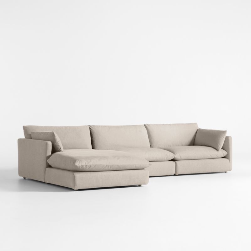 Unwind Modular 3-Piece Slipcovered Chaise Sectional Sofa - image 1 of 5