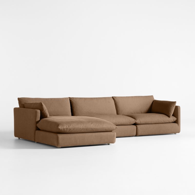 Unwind Modular 3-Piece Slipcovered Chaise Sectional Sofa - image 1 of 5