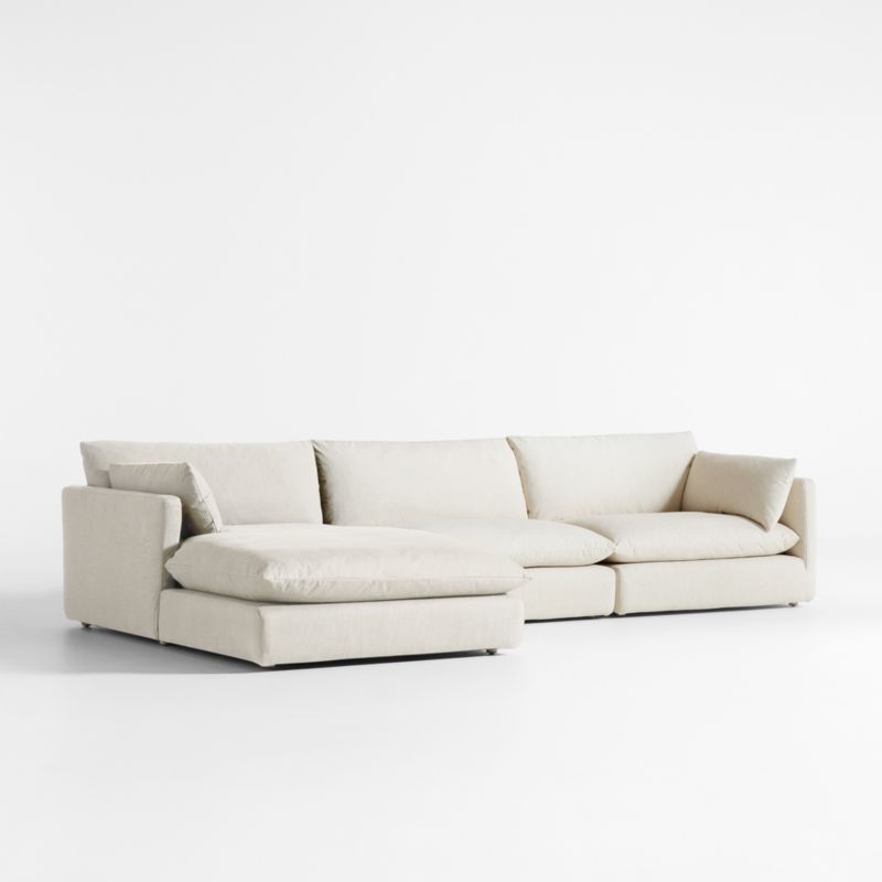 Unwind Modular 3-Piece Slipcovered Chaise Sectional Sofa - image 1 of 5