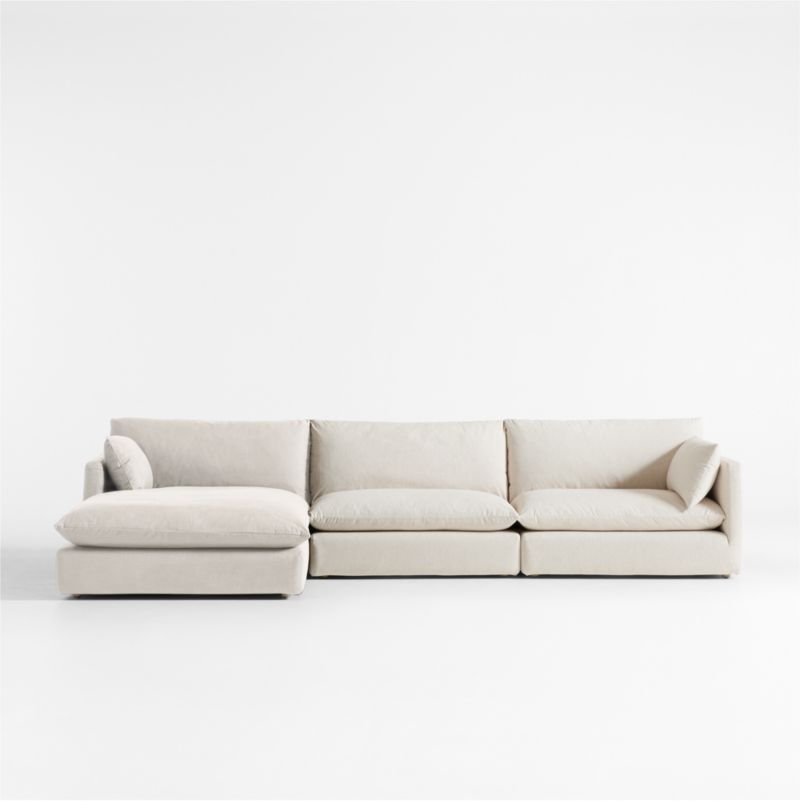 Unwind Modular 3-Piece Slipcovered Chaise Sectional Sofa - image 0 of 5