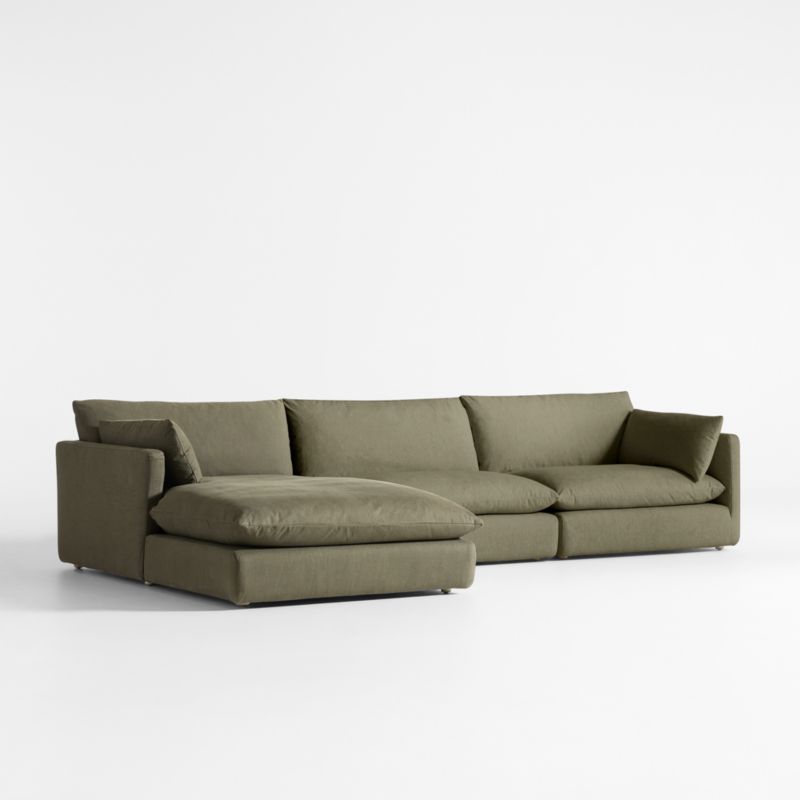 Unwind Modular 3-Piece Slipcovered Chaise Sectional Sofa - image 3 of 7