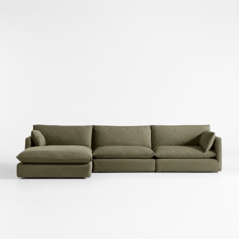 Unwind Modular 3-Piece Slipcovered Chaise Sectional Sofa - image 0 of 7