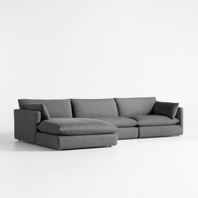 Unwind Modular 3-Piece Slipcovered Chaise Sectional Sofa - image 1 of 5