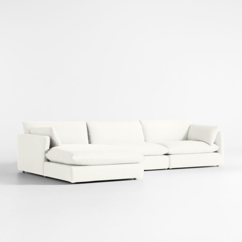 Unwind Modular 3-Piece Slipcovered Chaise Sectional Sofa - image 1 of 5