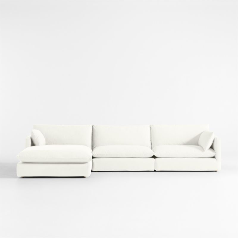 Unwind Modular 3-Piece Slipcovered Chaise Sectional Sofa - image 0 of 5