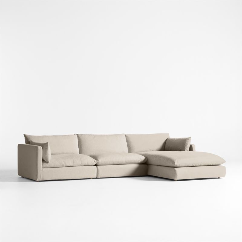 Unwind Modular 3-Piece Slipcovered Chaise Sectional Sofa - image 1 of 5