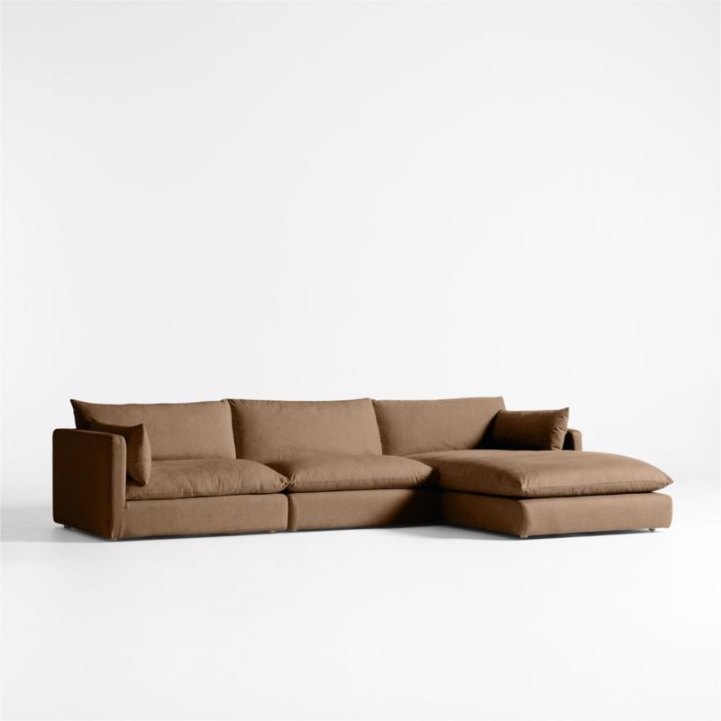 Unwind Modular 3-Piece Slipcovered Chaise Sectional Sofa - image 1 of 5