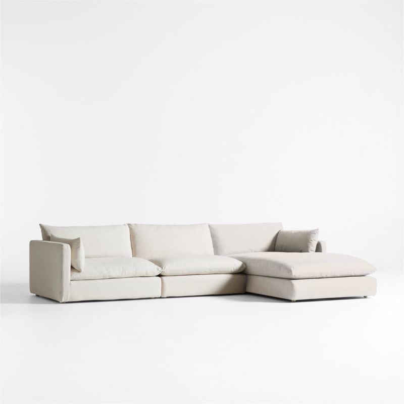 Unwind Modular 3-Piece Slipcovered Chaise Sectional Sofa - image 1 of 5