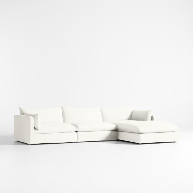 Unwind Modular 3-Piece Slipcovered Chaise Sectional Sofa - image 1 of 5