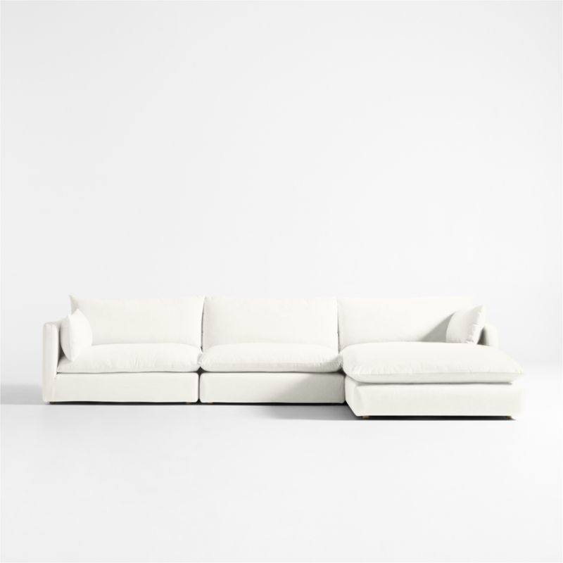 Unwind Modular 3-Piece Slipcovered Chaise Sectional Sofa - image 0 of 5