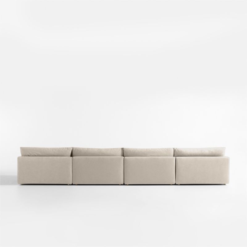 Unwind Modular 4-Piece Slipcovered Double-Chaise Sectional Sofa - image 3 of 5